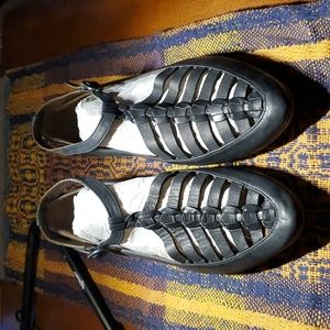 Coclico black leather woven flat sandal style 2942 “Pasque” 36.5